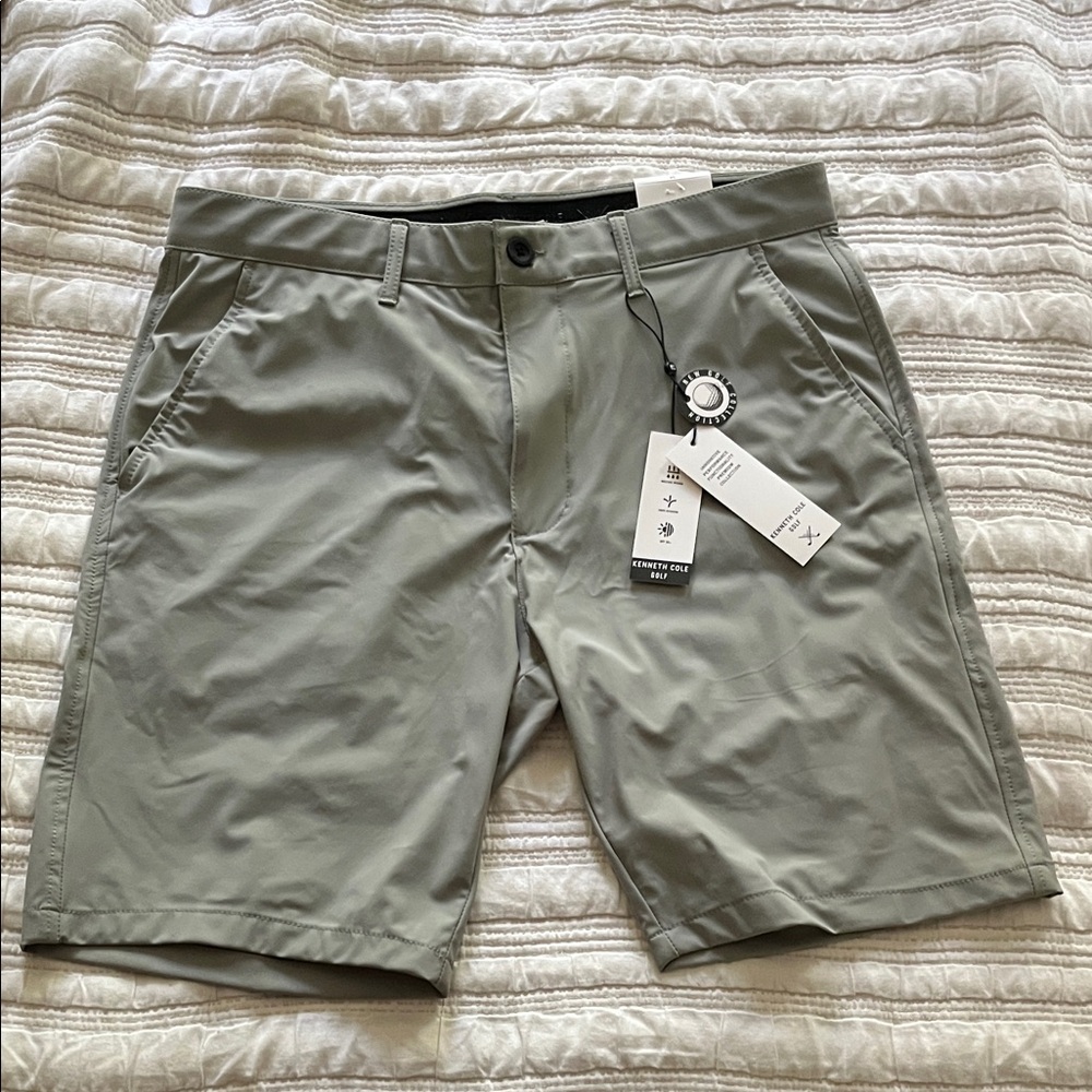 Kenneth Cole Men's Light Gray Flat Front Shorts